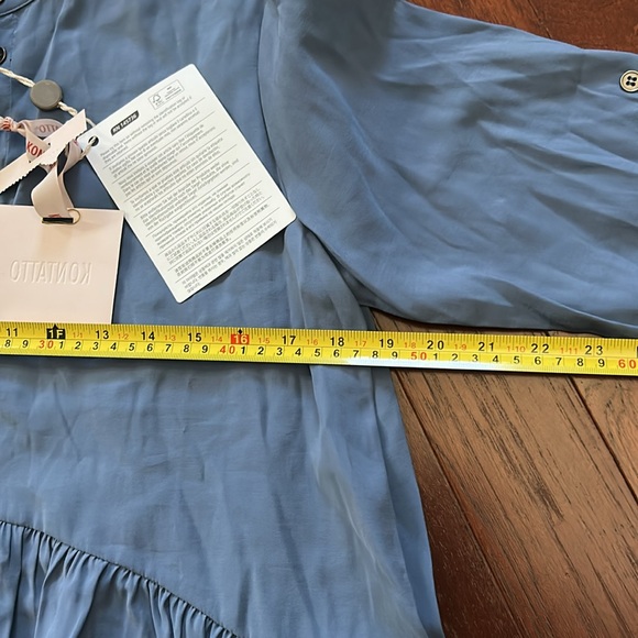 Kontatto Made In Italy NWT Blue Button Down Dress Knee Length Size S - Picture 5 of 8